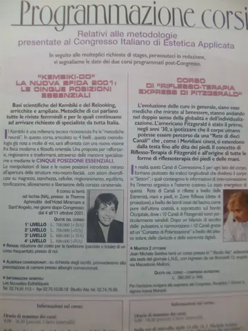 2001 - Las 5 posturas esenciales. Curso Milano - Italia
